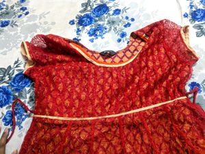 💋💋Red &amp; Gold Embellished Lace Dress💋💋