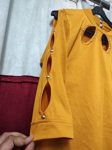 Beautiful Yellow Cutwork Top