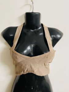 Brown Bustier Halter Neck Top