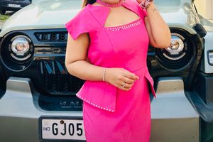 Pintrest branded Designer pink one piece