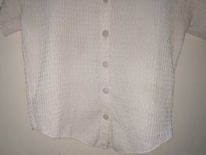 Pale/Butter Yellow Button-Down Top/Shirt