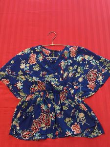 ONLY Floral Print Wrap Top