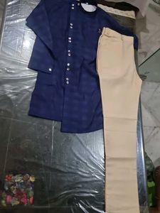 New Men's Blue Kurta Set(34 Inch Chest)
