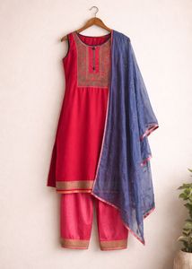 Elegant Red Kurta Set with Dupatta