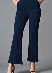 Navy Blue Flared Leg Pants