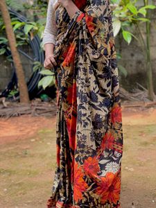 Floral Print Saree