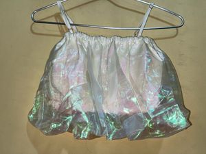 Fresh New White Net Crop Top