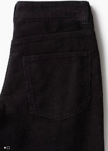 Black Corduroy Wide Leg Trousers