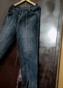 Charcoal Color Unique Panel Detail Jeans 34 Waist