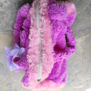 💜Pink Plush Teddy Bear Purse