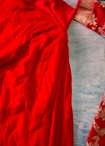 Red &amp; Gold Banarasi Suit 2time Use Good Condition