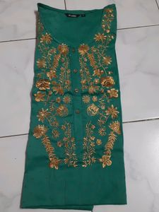 Zudio Green Embroidered Top - Size S