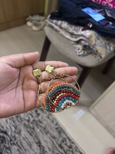Boho Beaded Hoop Earrings