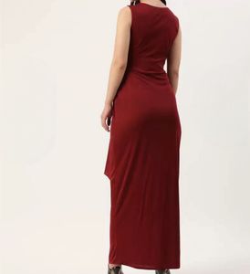 Maroon Wrap Maxi Dress