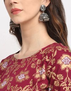 Maroon Printed Kurta