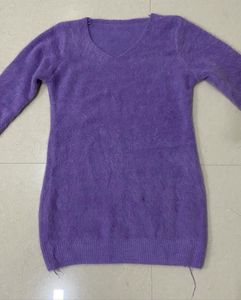 Purple Fuzzy Knit Sweater