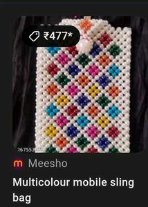Multicoloured pearls bag