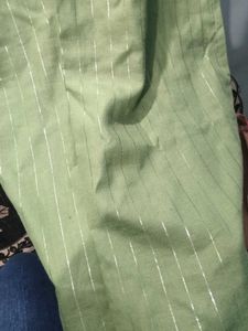 Pistachio Green Coloured Kurti With Thin Strips