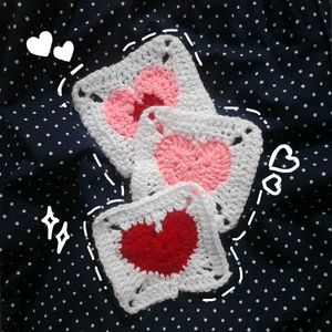 Crochet Heart Coasters ❤️