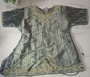 Metallic Grey Corset Top