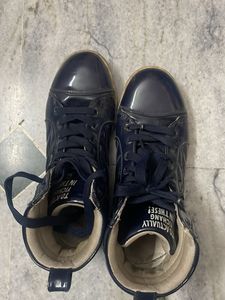 Stylish Blue High-Top Sneakers
