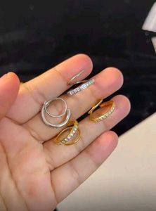 Gold Rhinestone Spiral Hoop Earrings
