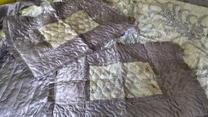 Jaipur Floral Quilted Bedspread - Lavender &amp; Cream