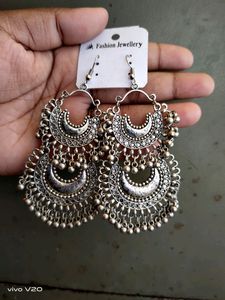 3 Beautiful Silver Earrings One Nose Ring 😍
