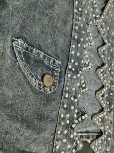 Denim Vest with Studs