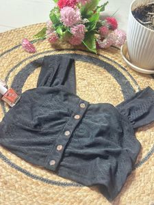 Black Crop Top With Complimentary Gift