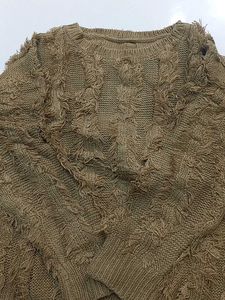 Brown Textured Knit Sweater