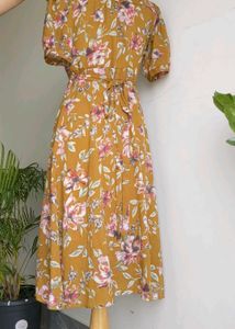 Chiffon Floral Wrap Around Dress