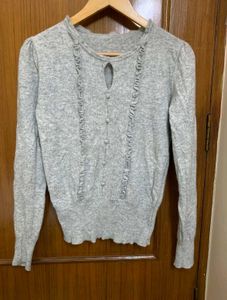 Korean Ruffled Knit Cardigan