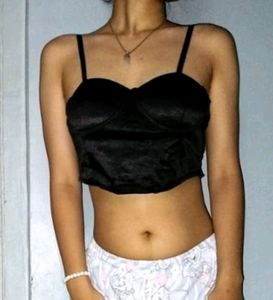 Black Satin Corset top