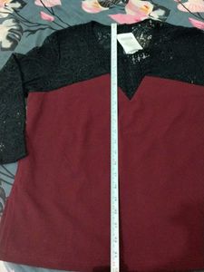 Burgundy &amp; Black Lace Top