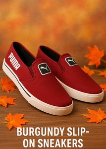Puma Burgundy Slip-On Sneakers