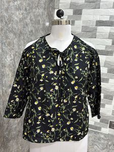 Black Printed Top
