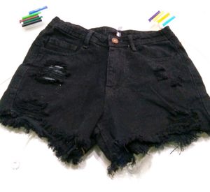 Ripped Denim Mini Shorts