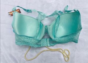 Green Bra with Lace Detail