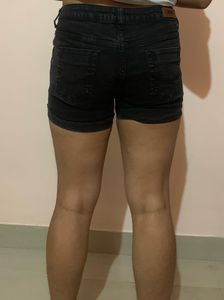 Denim Mini Jeans Black Colour.