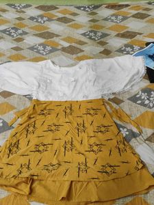 Cute Yellow &amp; White Dress