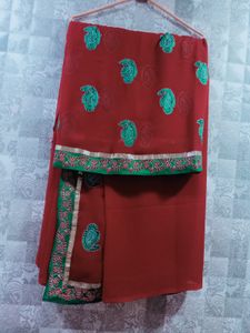 Heavy Border Saree❤️🩵