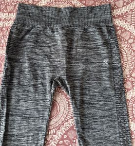 HRX Charcoal Grey Yoga Seamless Solid Tights