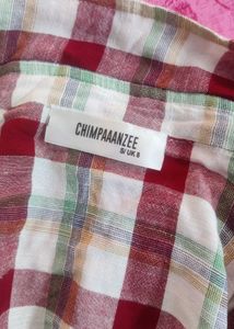 Red &amp; White Plaid Boxy Crop Top