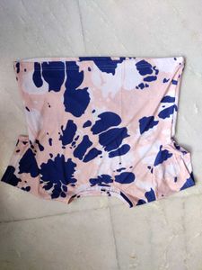 Patterned CROP Cotton Tee