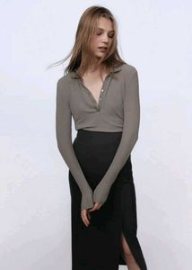 Zara Fitted Ripped Polo Top