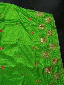 Green Embroidered Saree