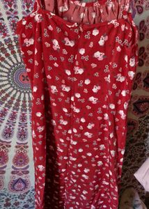 Red Floral Sleeveless Dress