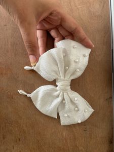 Pearl White Pretty Bow