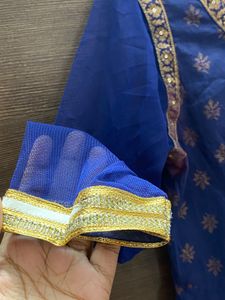 Elegant Blue &amp; Pink Anarkali
